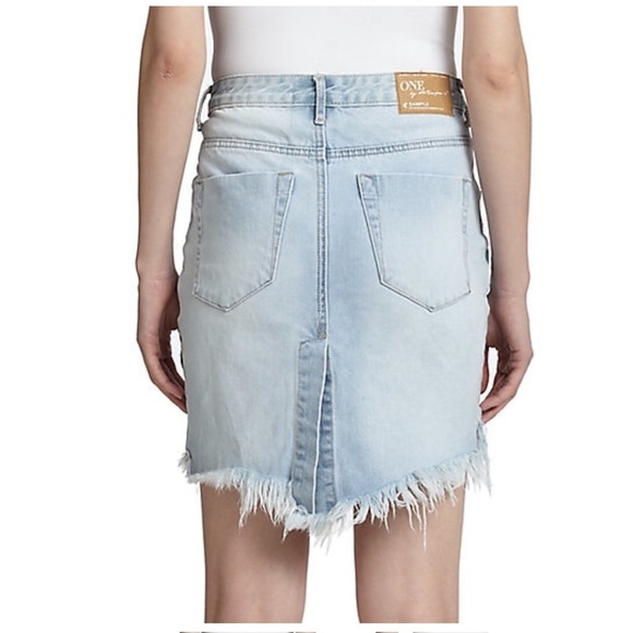 One Teaspoon | 2020 Distressed Denim Mini Skirt 27 - Picture 2 of 8